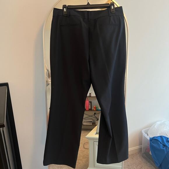 Talbots Women 14P Petite Wool Blend Wide Leg Career Navy Heritage Dress Pants - Picture 7 of 14